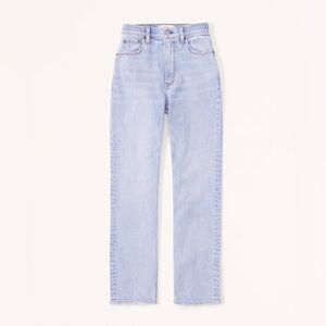 Abercrombie and Fitch Ultra High Rise Ankle Straight Jean in Light Wash